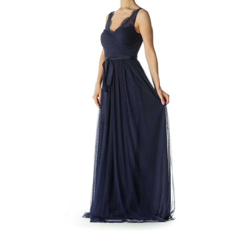 Hitherto Navy Blue Lace Gown